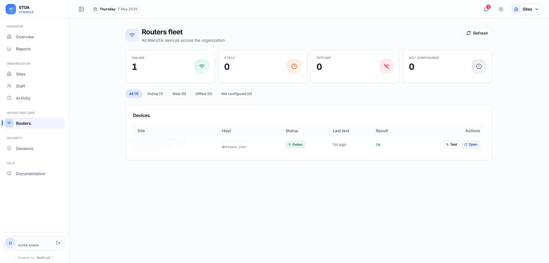 STOA Hotspot WiFi marketing platform interface screenshot 3
