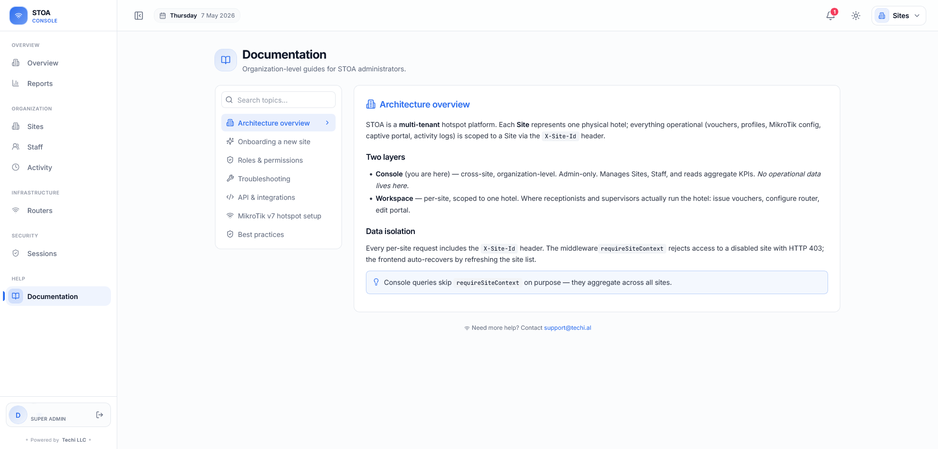 STOA Hotspot WiFi marketing platform interface screenshot 4